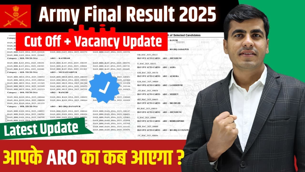 Indian Army Final Result 2025 | Army Agniveer Final Merit List 2025 | Army First Phase Result 2025