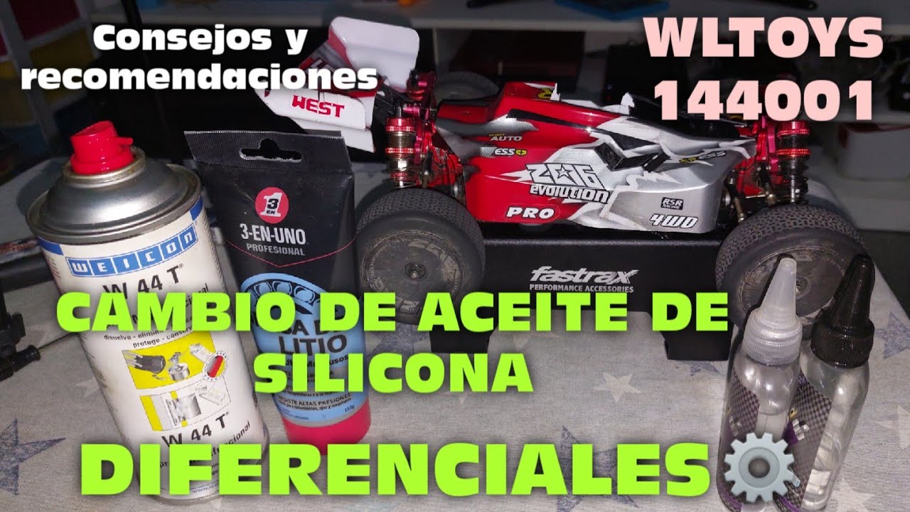 #Wltoys 144001 Brushless/Cambió de aceite de silicona a los Diferenciales ⚙