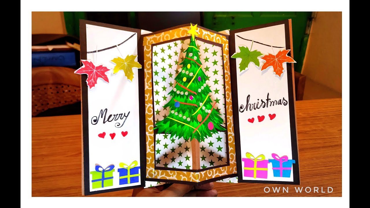 3D Christmas Pop Up Card | How to make a 3D Pop Up Christmas Greeting Card DIY Tutorial