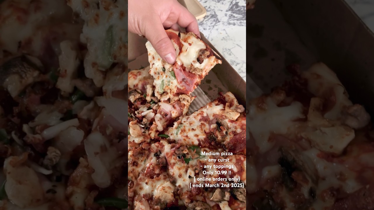 Dominos any pizza any toppings for 10 deal