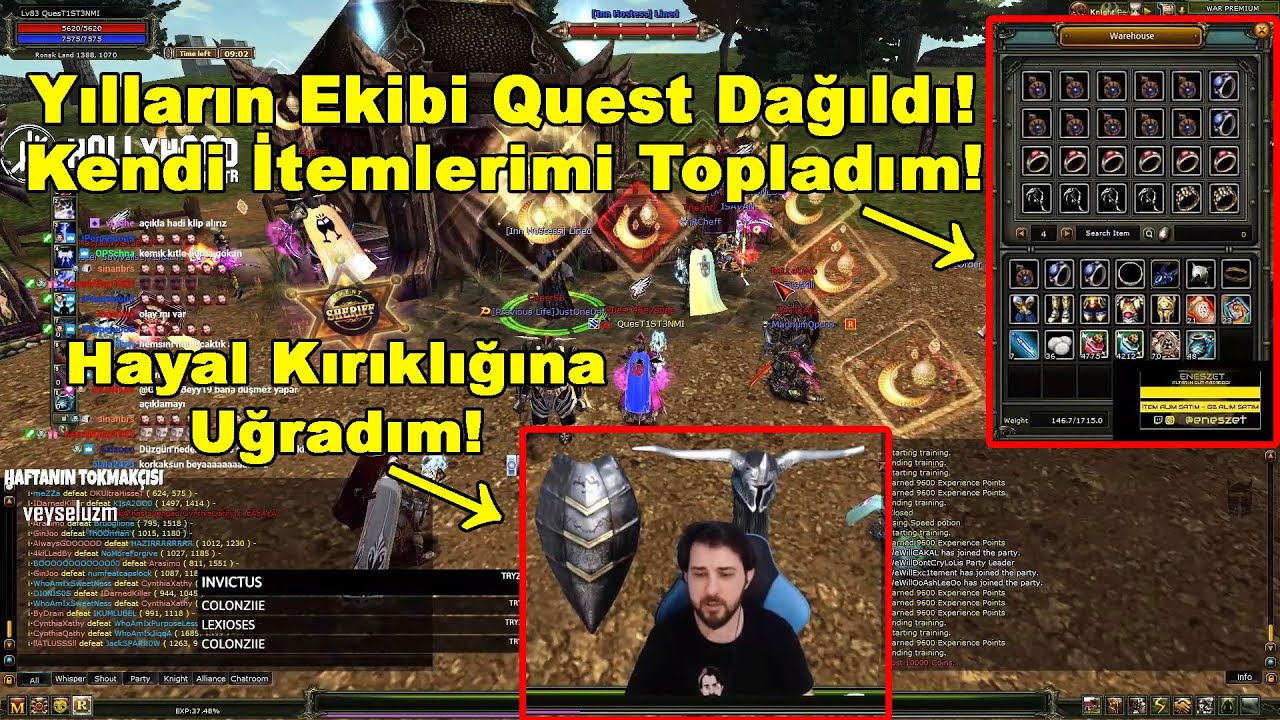 1ST3NM1 - Quest Ekibinin Dağıldığını Ve İtemlerini Topladığını Söylüyor! | Knight Online