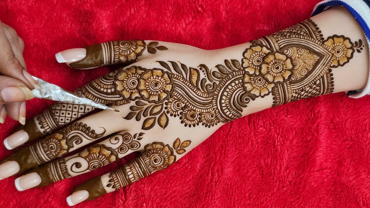 Very pretty girlish back hand mehndi design/ new trendy mehandi for hands/ unique easy simple mehndi