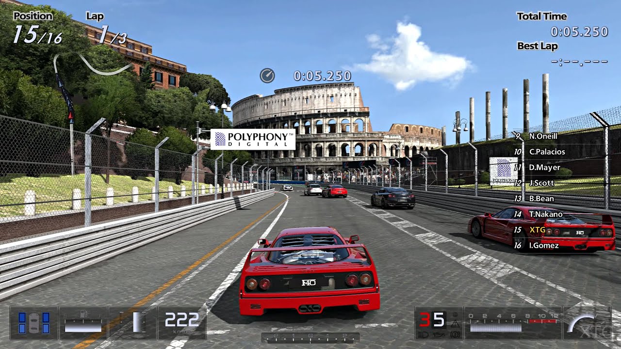 [#7] Gran Turismo 5 - Rome (Ferrari F40 '92) PS3 Gameplay HD (RPCS3)