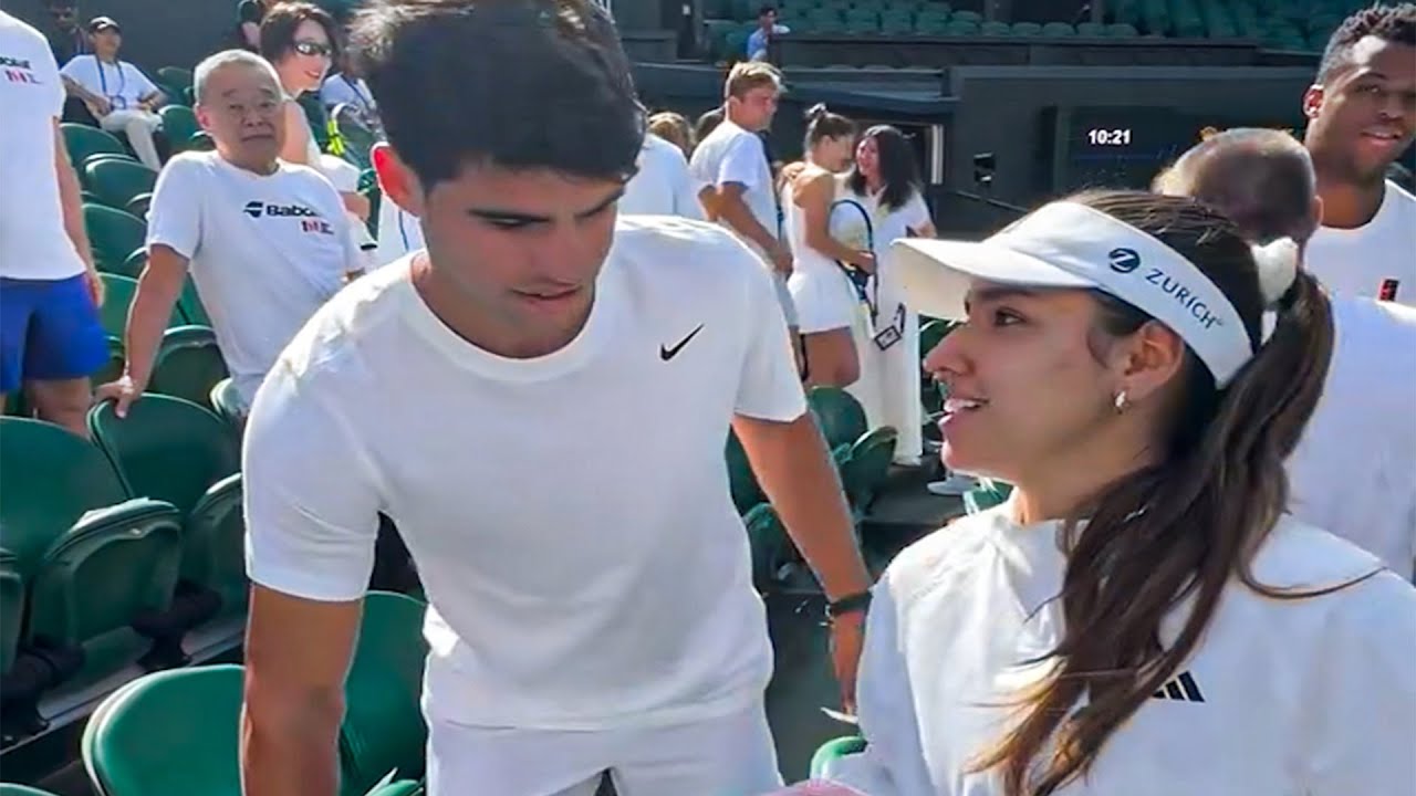 Alcaraz’s Reaction When Camila Osorio Walked Up to Meet Him | Wimbledon 2025