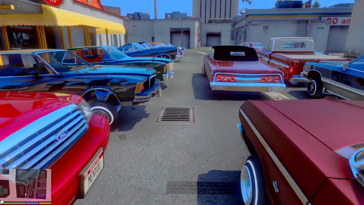 GTA 5 LOWRIDERS parked and showcasing the daytons