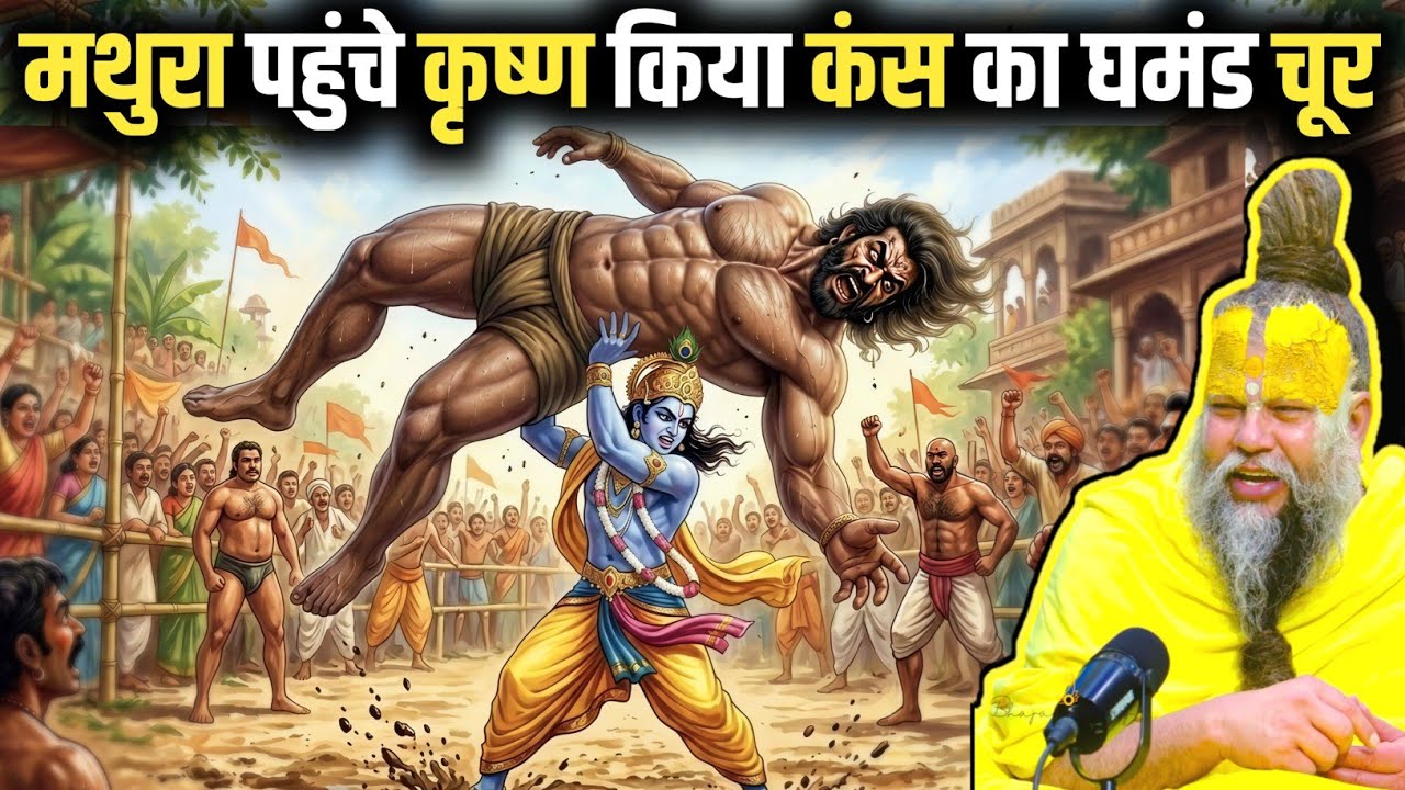 चाणूर और मुष्टिक ने क्यों ललकारा भगवान कृष्ण को ! कृष्ण लीला कथा !#premanandjimaharaj 