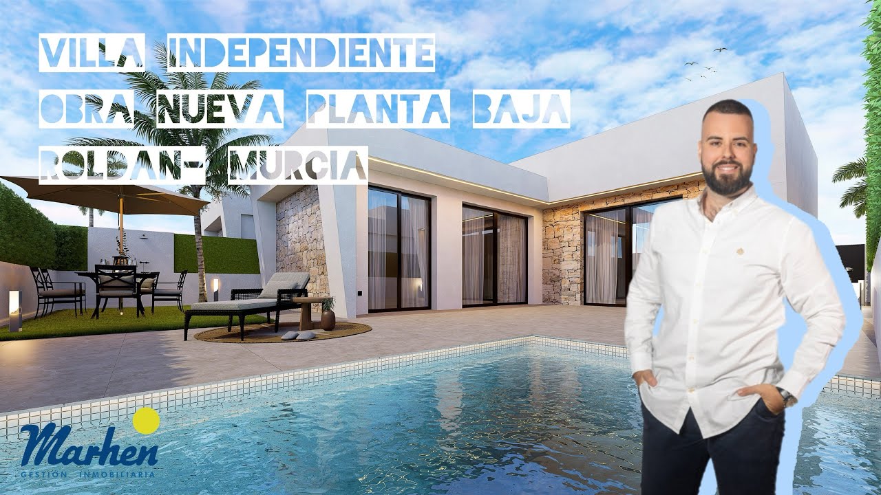 Planta baja en venta de obra nueva con piscina. Villas en Roldán, Murcia
