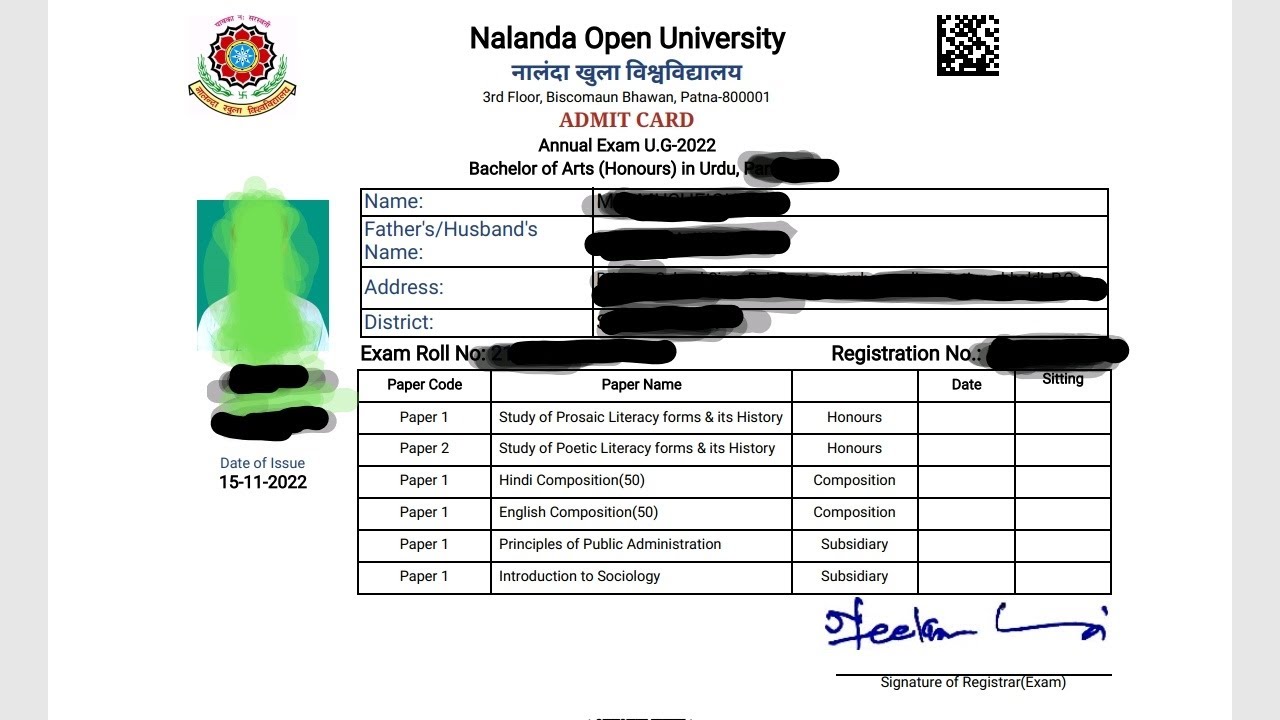 Nalanda Open University ka admit card download kaise karen |नालंदा ओपन एडमिट कार्ड डाउनलोड कैसे करें