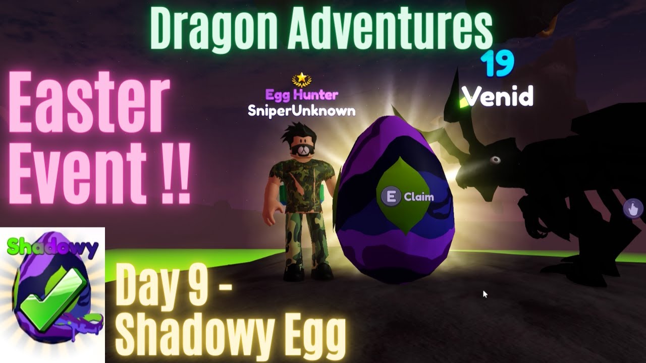 Day 9 Shadowy Egg in the 2022 Easter Event in Roblox Dragon Adventures