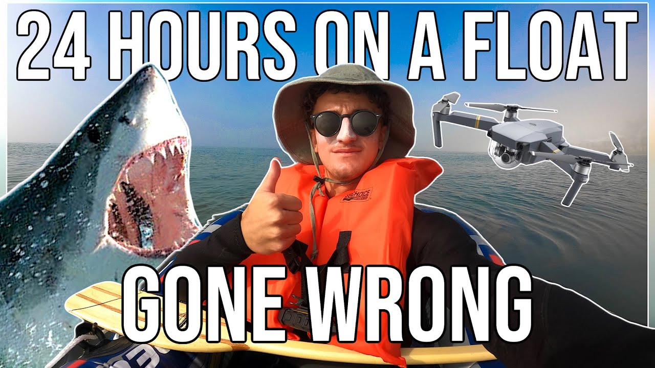 24 HOURS on a FLOAT CHALLENGE | *Gone Wrong* | CLOSE SHARK ENCOUNTER 😧
