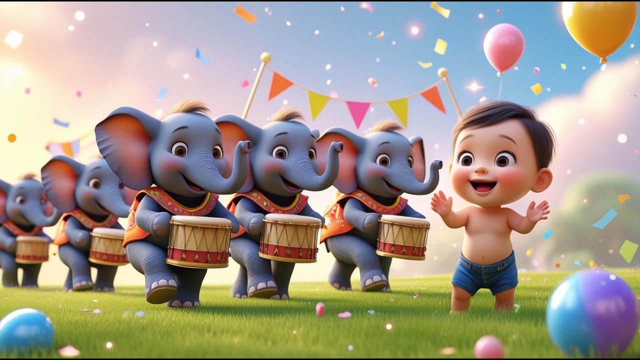 The Elephant Parade Party 🐘🎉 | Fun Animal Celebration for Kids | Learn Colors & Counting