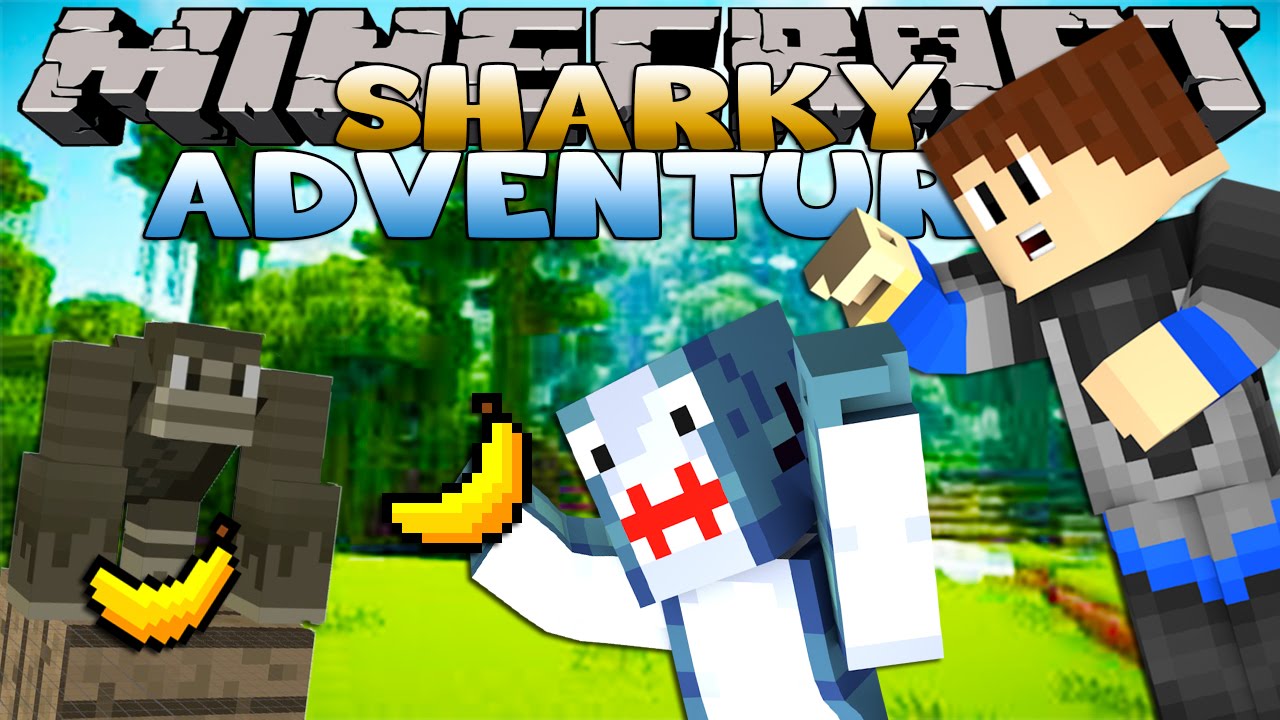 Minecraft Adventures -   Sharky & Scuba Steve GORILLAS ESCAPE THE ZOO!!!