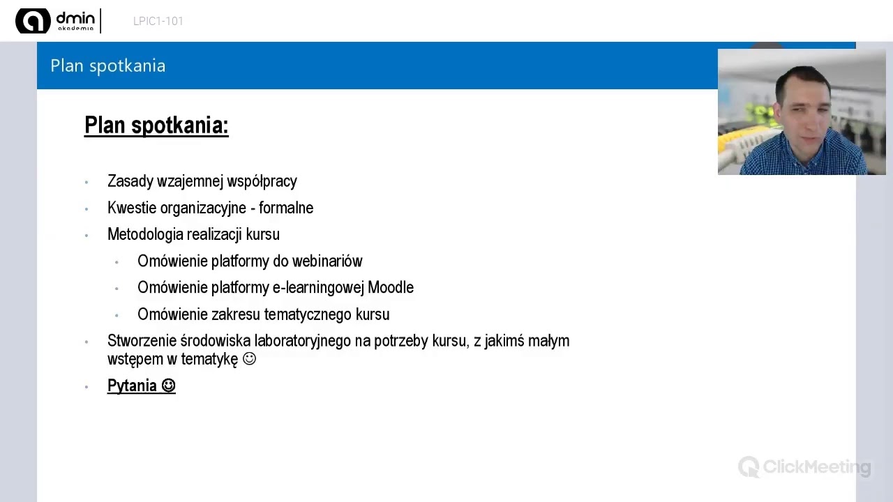 Zajęcia organizacyjne kursu 