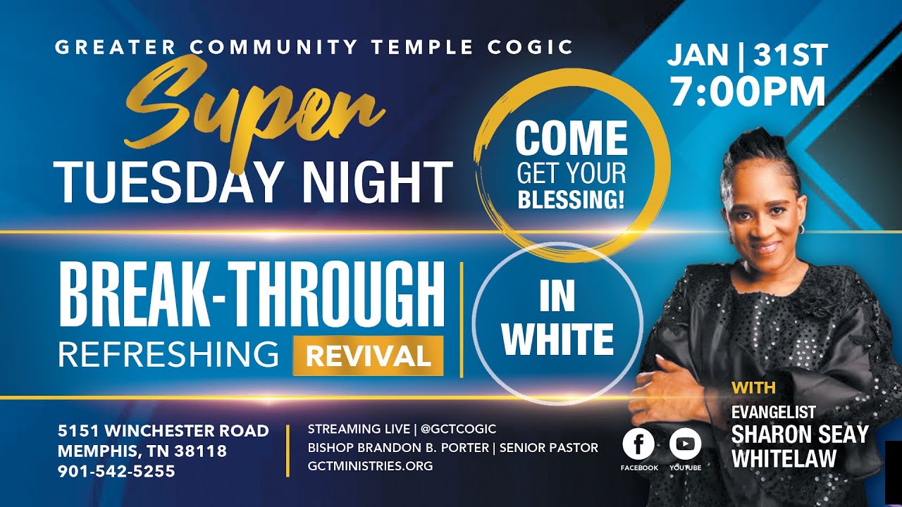 Super Tuesday Night In White With Evangelist Sharon Whitelaw
