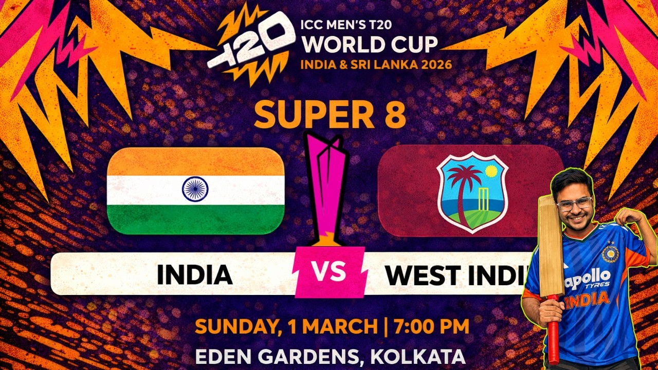 INDIA vs WEST INDIES T20 World Cup LIVE | IND vs WI T20WC 2026 Watchparty 🏏