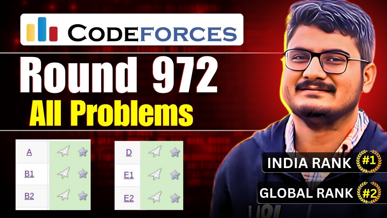 Codeforces Round 972 Solution Discussion | AB1B2CDE1E2 | Global rank 2