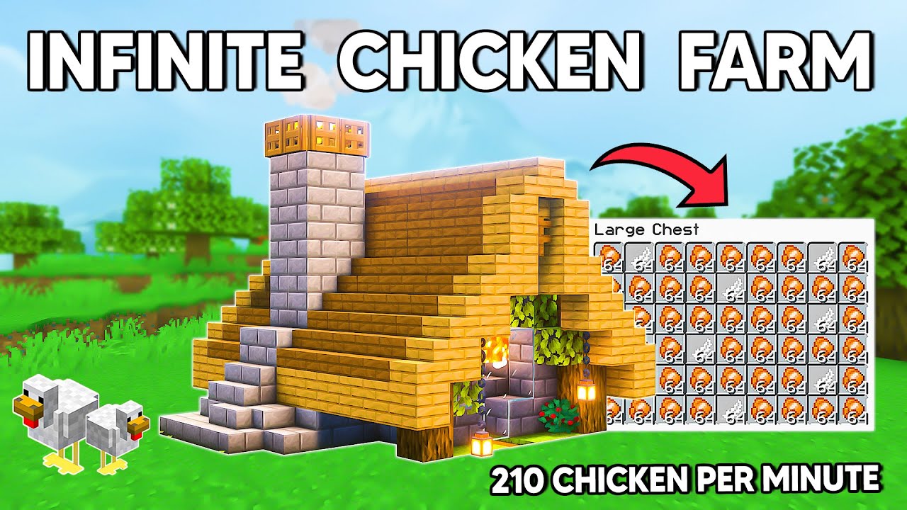 Minecraft EASY Automatic Chicken Farm Tutorial 1.21 Survival 🐨