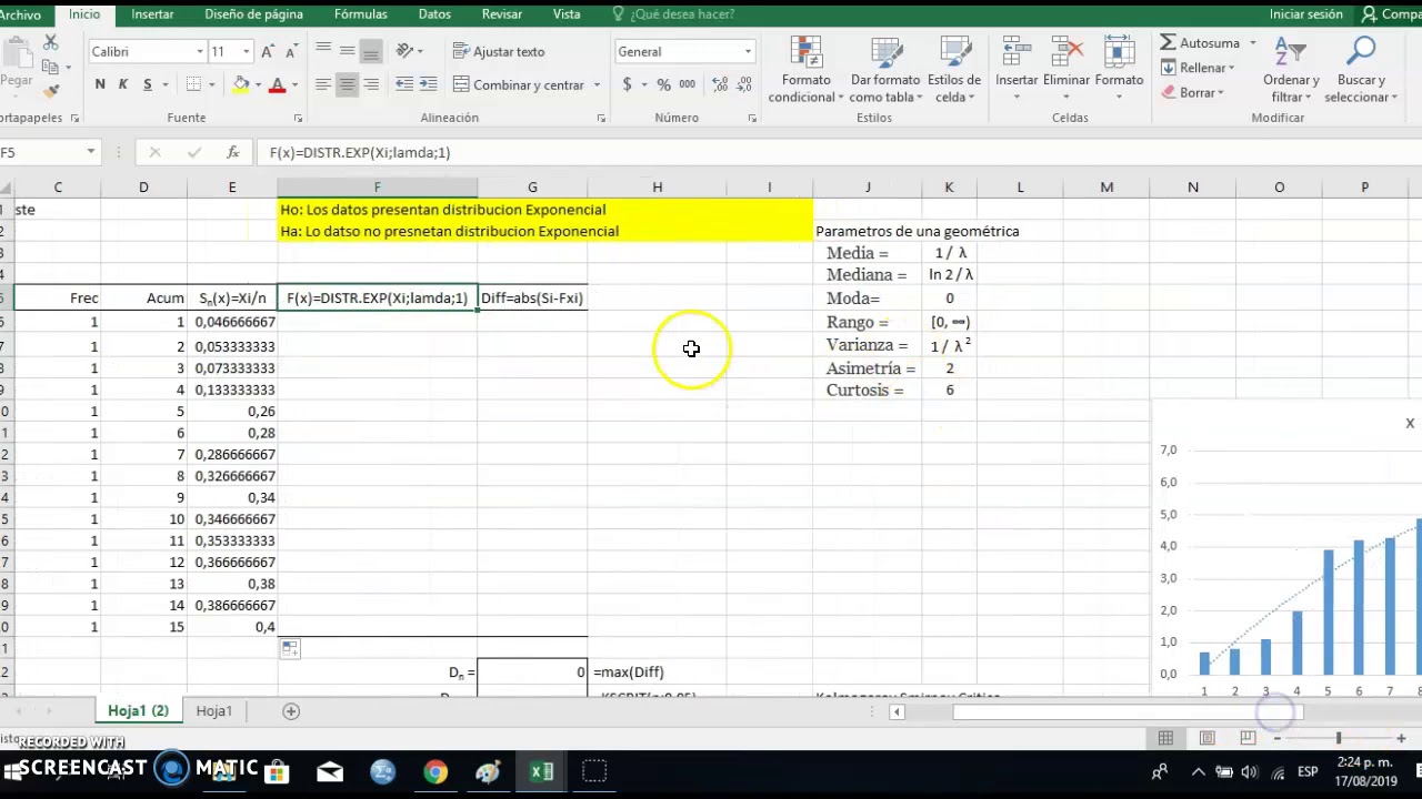 Determinacion de distribucion x Test Bondad de Ajuste K-S