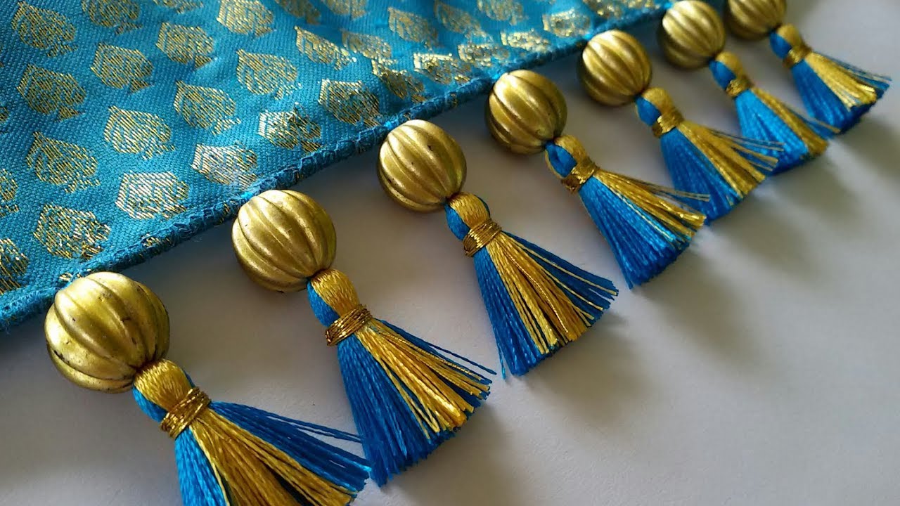 ಓಮ್ಮೆ ದೊಡ್ಡ ಬೀಡ್ಸ್ ಉಪಯೋಗಿಸಿ ಕುಚ್ಚು ಹಾಕಿ ನೋಡಿ ||Using Big Bead in Saree Kuchu | Design#107