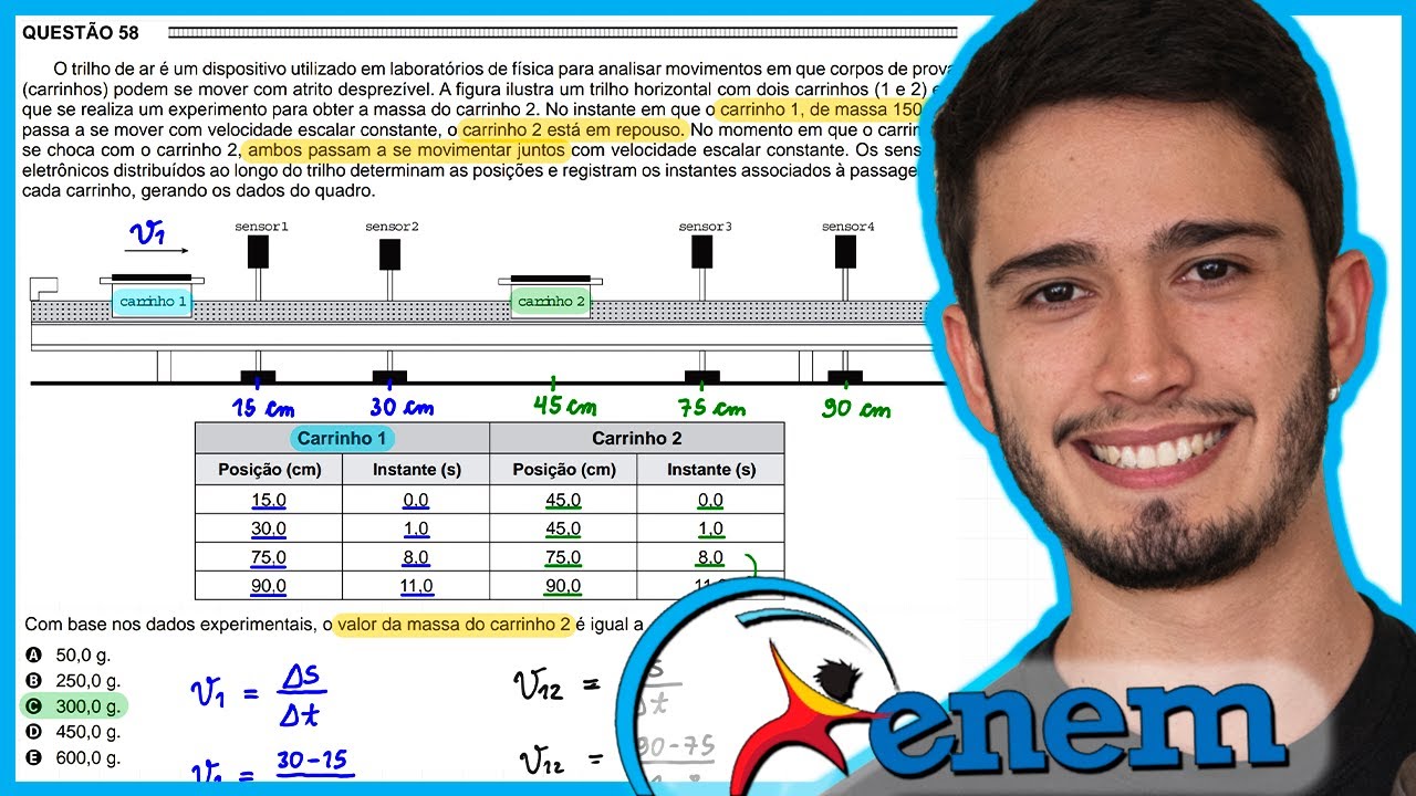 ENEM 2016 - O trilho de ar é um dispositivo utilizado em laboratórios de física para analisar movime
