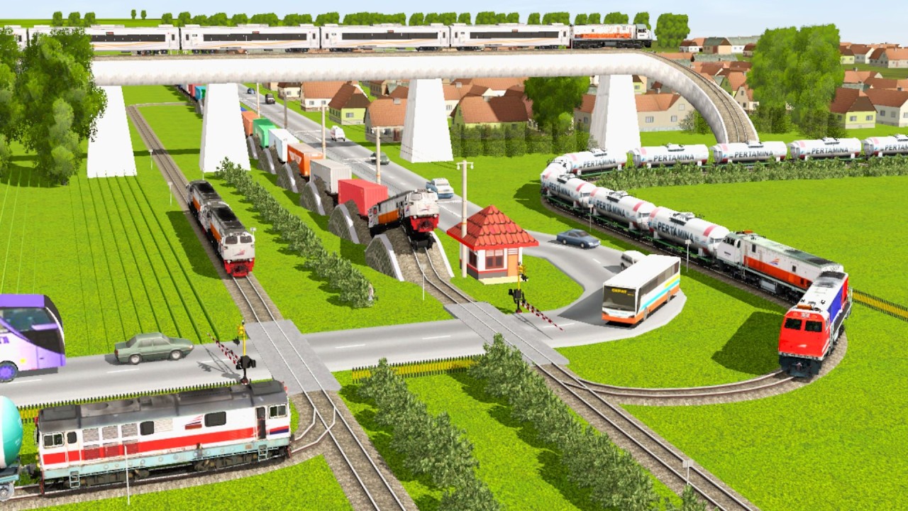 Perlintasan Kereta Api ‼️#278 KERETA API PANJANG BERGANTIAN