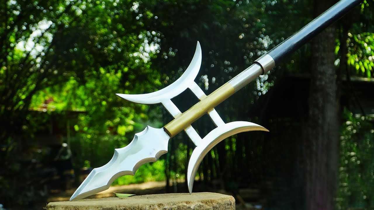 Scrap Metal Forged into a Double Halberd Spear