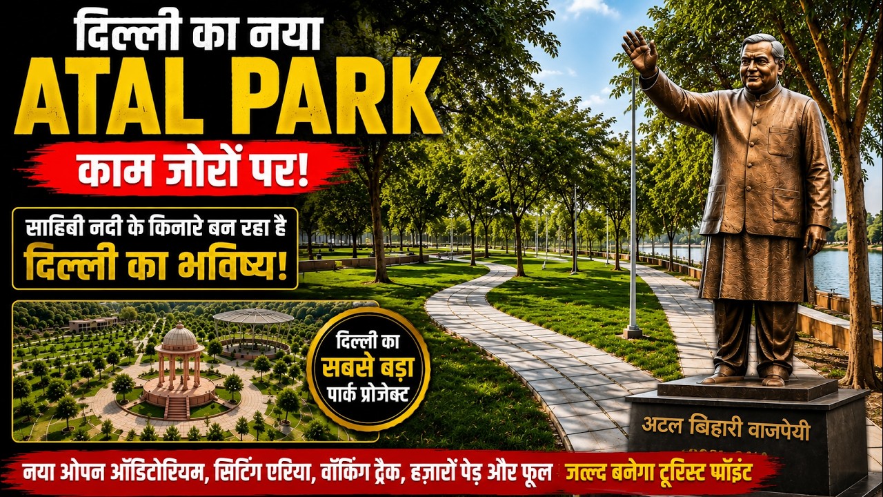 Delhi's Biggest Atal Park Update 🌳| 21 Acre Mega Park Near Sahibi River | Construction Progress 2026