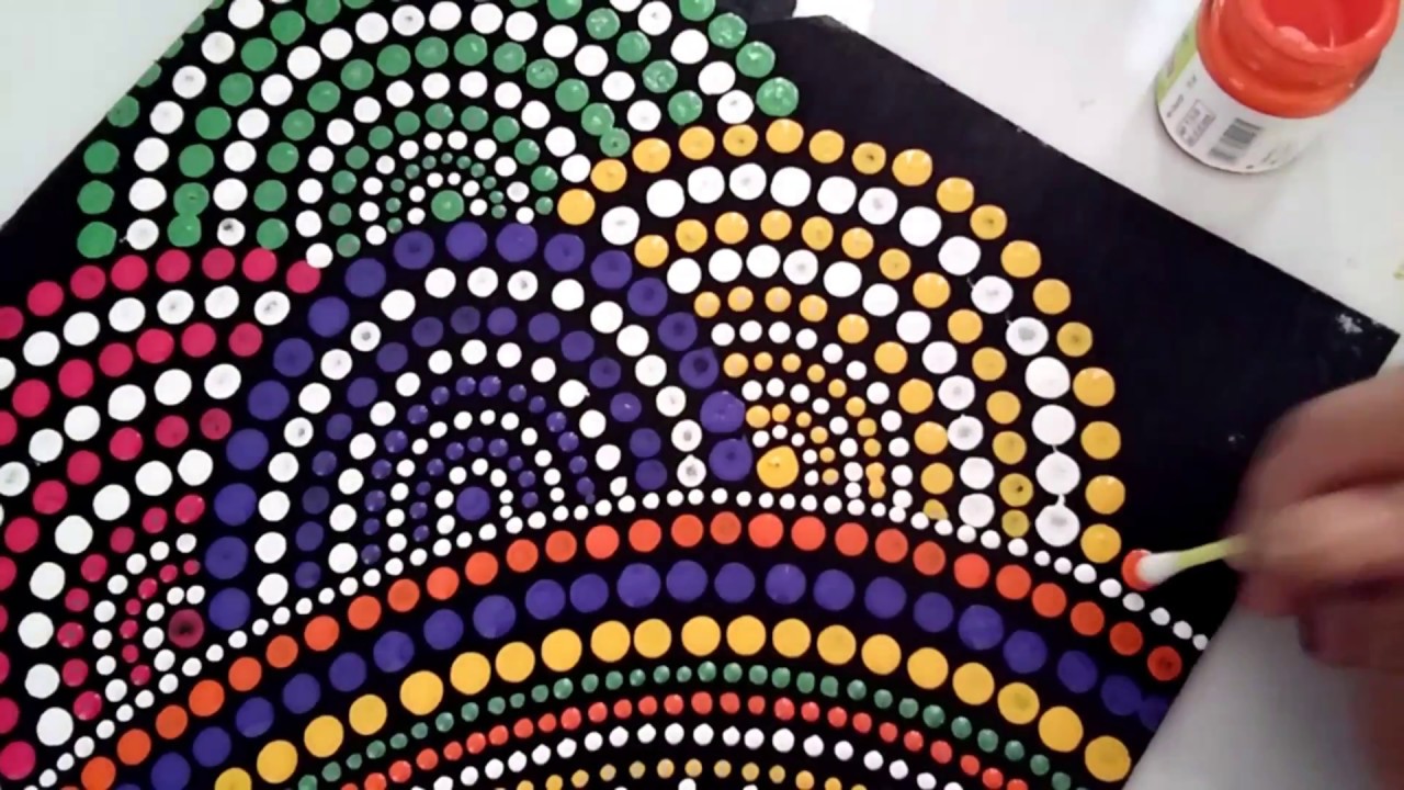 mandala dot art painting, simple and easy DIY