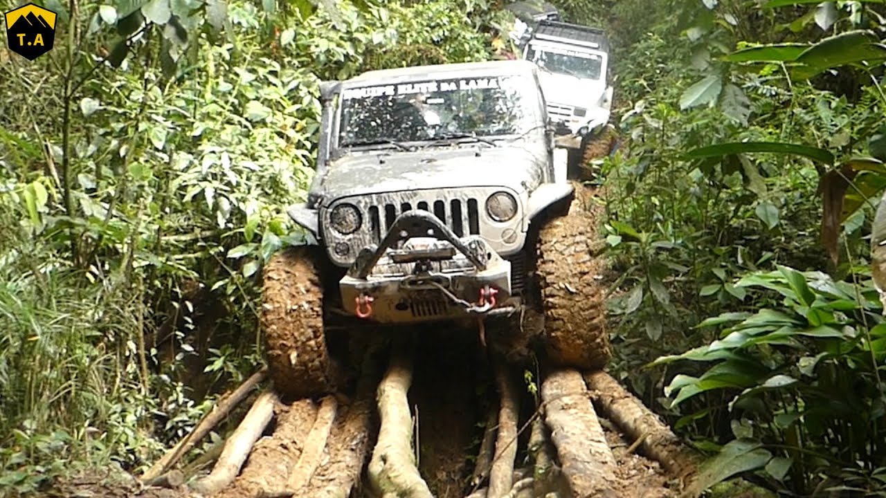 TRILHA DO INFERNO - Erosões Extremas - Troller T4 & Wrangler JK -  Elite da Lama