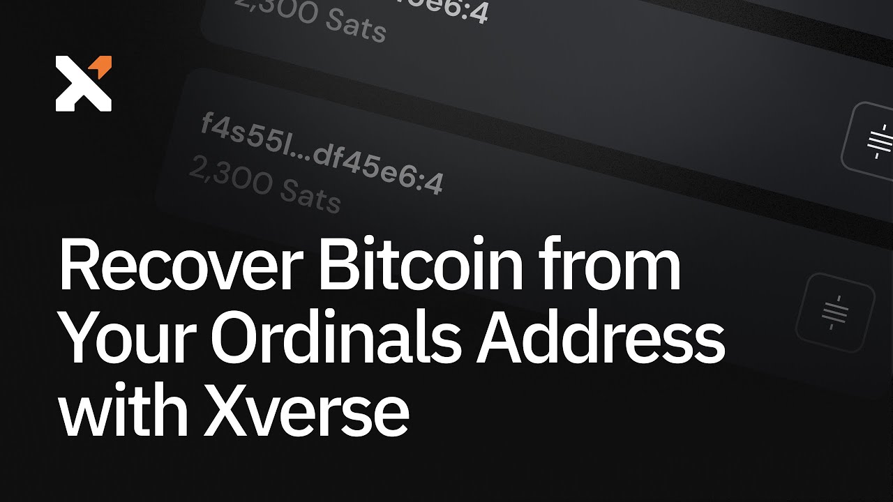 Recover Bitcoin from Your Ordinals Address with Xverse