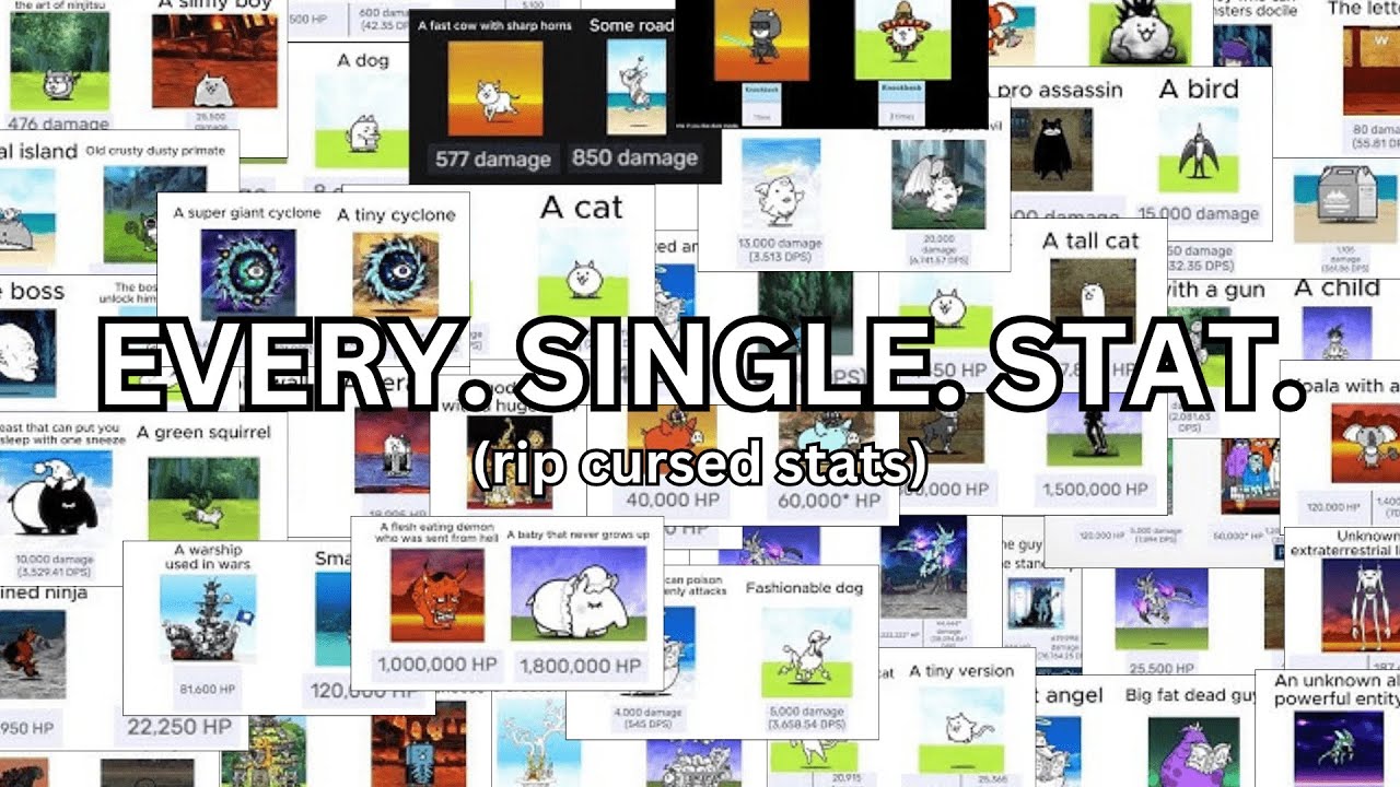 EVERY. SINGLE. STAT. (Battle Cats Cursed Stats 1-40)
