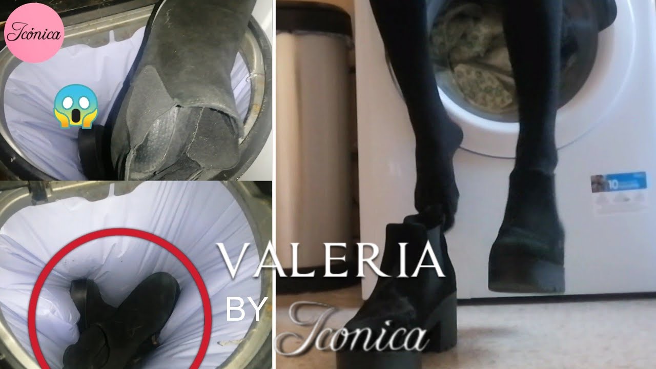 🥀#SHOEPLAY in BOOTS and #PANTYHOSE- THROWING IN THE BIN | Tirar BOTAS a la basura😱 //Valeria Ic&oacute;nica