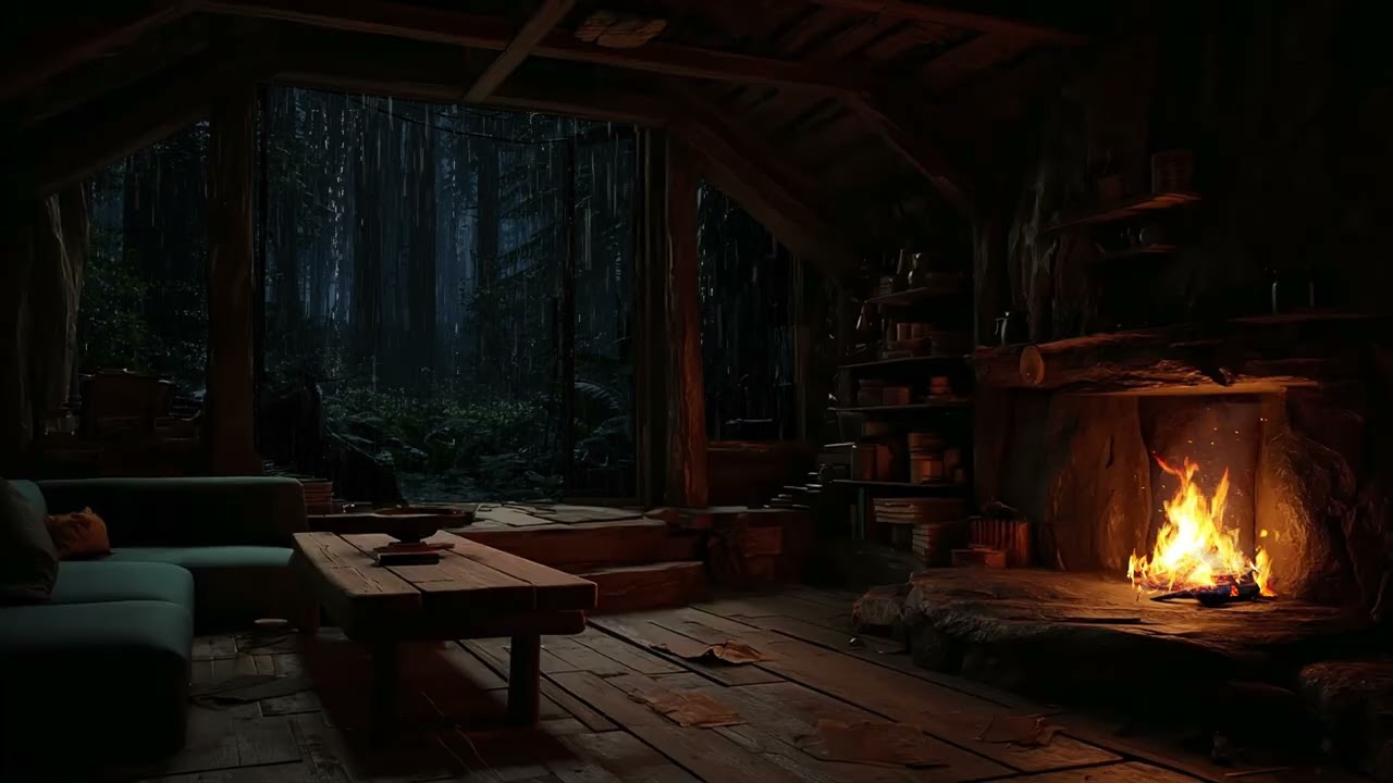 Heavy Rain on a Dark Night 🌧️ Calm Storm Sounds for Study, Sleep & Meditation