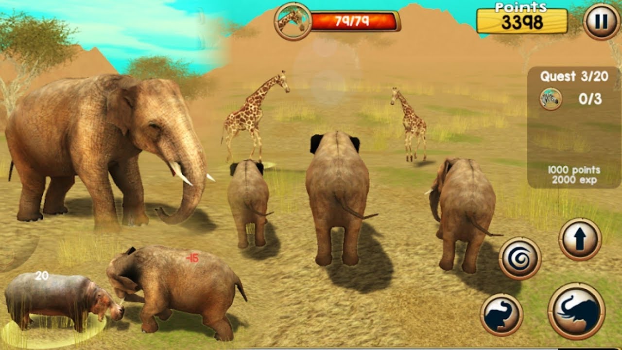 Wild Elephant Simulator animals to Lion Giraffe Zebra Crocodile | Gameplay fun Hannu game