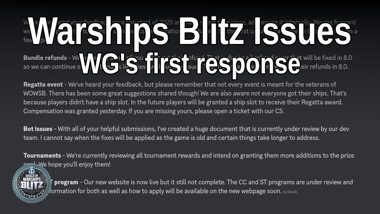 World of Warships Blitz - WG's Response to New Year Controversy
