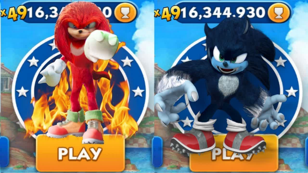 Sonic Dash - Knuckles VS Crazy Werehog _ Movie Sonic vs All Bosses Zazz Eggman
