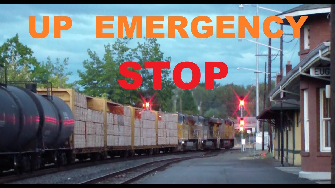 Union Pacific Train BREAKS DOWN - EMERGENCY STOP AIR BRAKE - Eugene 8/29