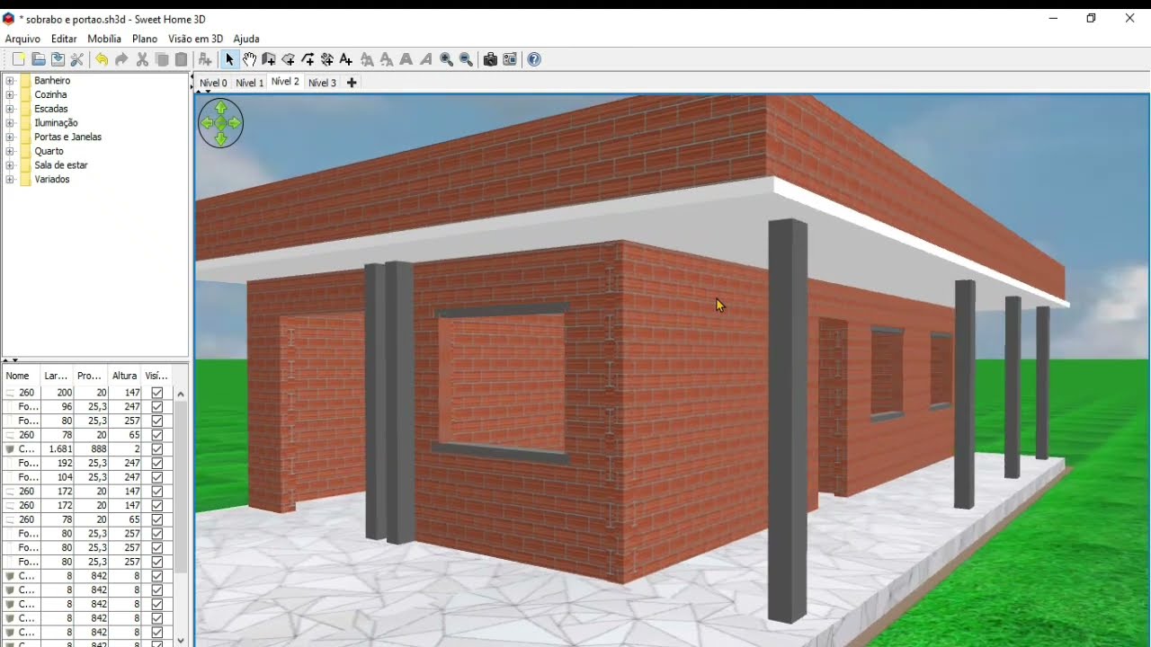 COMO CRIAR E AJUSTAR OS NIVEIS NO SWEET HOME 3D