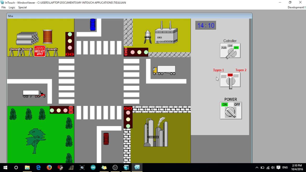 SCADA: Traffic Lights by Intouch Wonderware