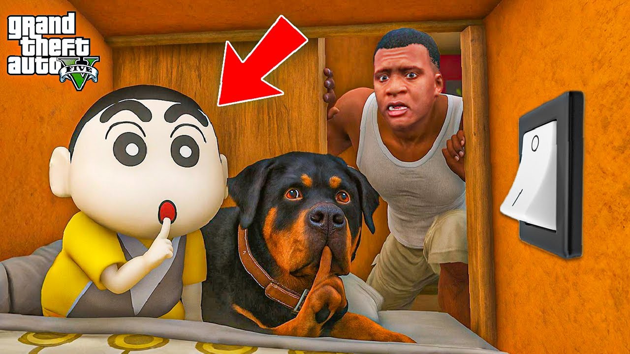 Shinchan and CHOP Built Secret Room to HIDE FROM FRANKLIN in GTA 5!