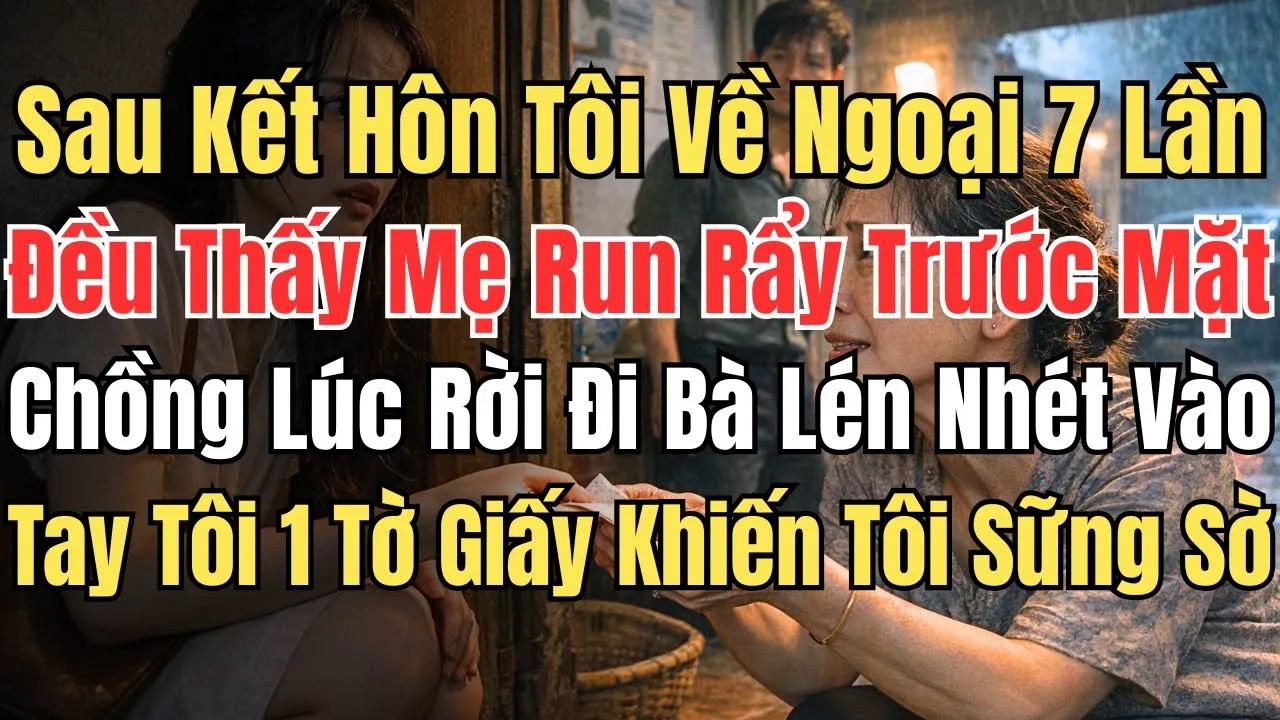 Sau Kết Hôn, Về Ngoại 7 Lần Thấy Mẹ Run Rẩy Trước Chồng – Bà Nhét Vào Tay Tôi Tờ Giấy Khiến Tôi Sững