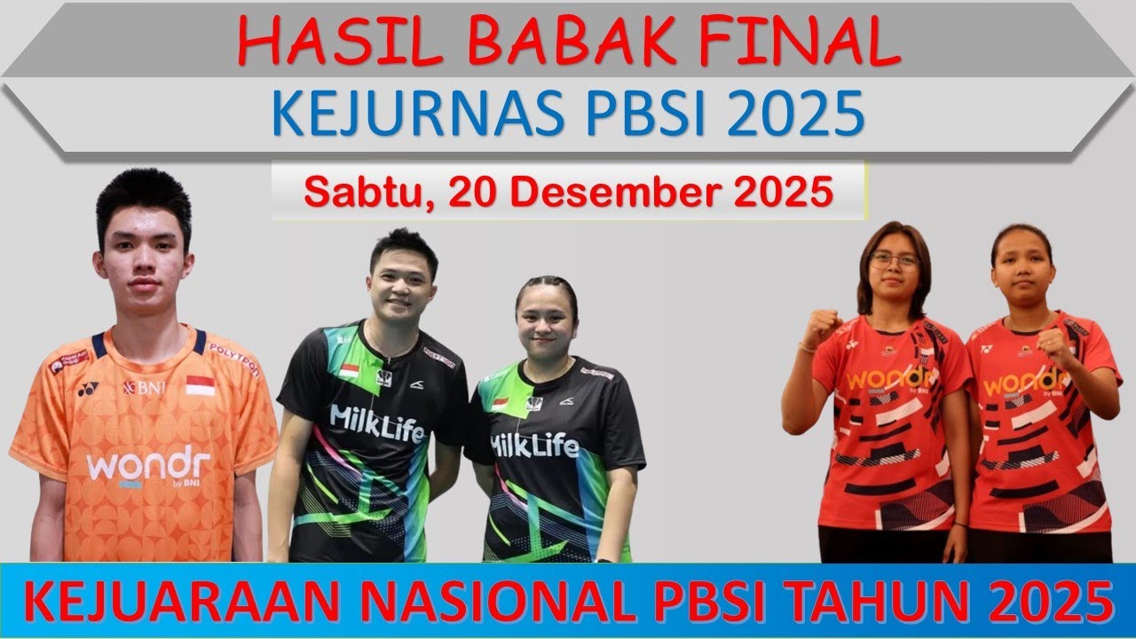 Hasil Final Kejurnas PBSI 2025 Hari Ini │ Day 6 │ Jawa Timur Juara Umum Secara Keseluruhan