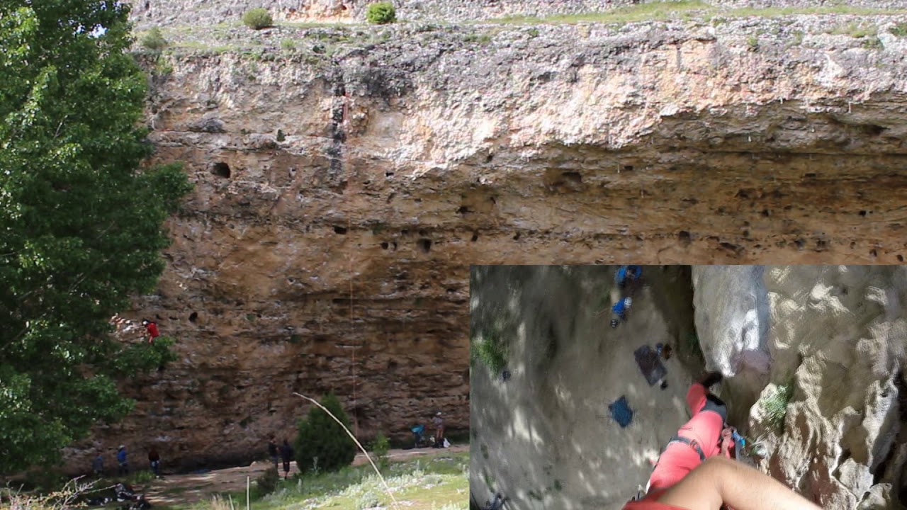 escalada cueva del arenal Segovia,simbiosis vegetal 7a+