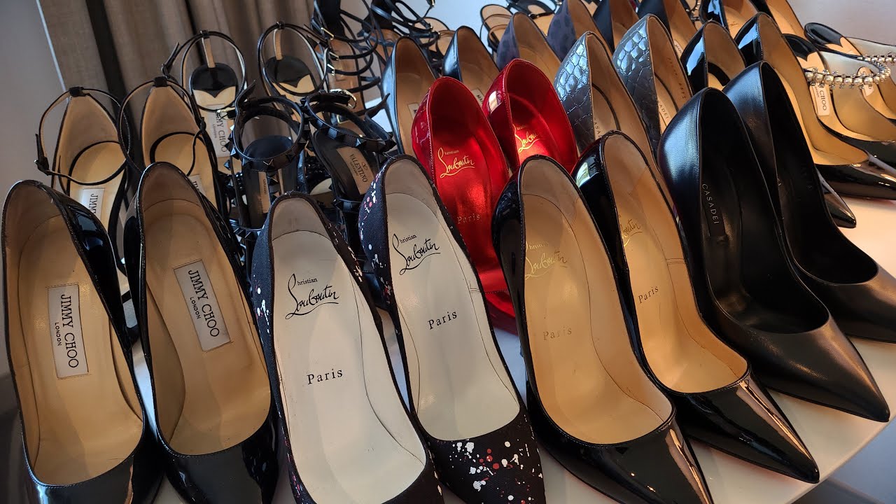 Designer High Heel Collection & Try On 2022 | Louboutin, Choo, Manolo, Valentino, Aquazurra & More
