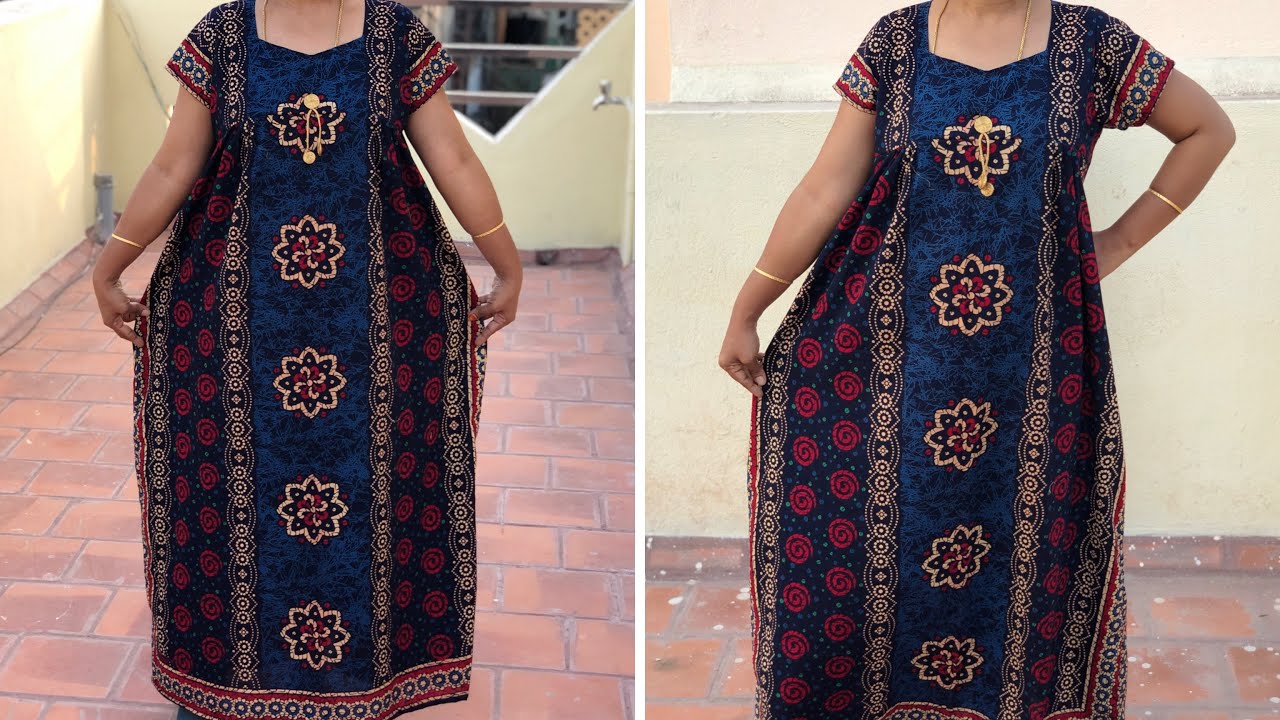 Yoke nighty cutting and stitching tutorial/easy nighty tutorial/ DIY easy nighty