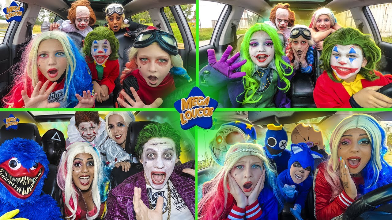 A FILHA DA HARLEY QUINN DEU CARONA PARA A FILHA DA ARLEQUINA, FILHO DO JOKER PARA IR EM UMA FESTA