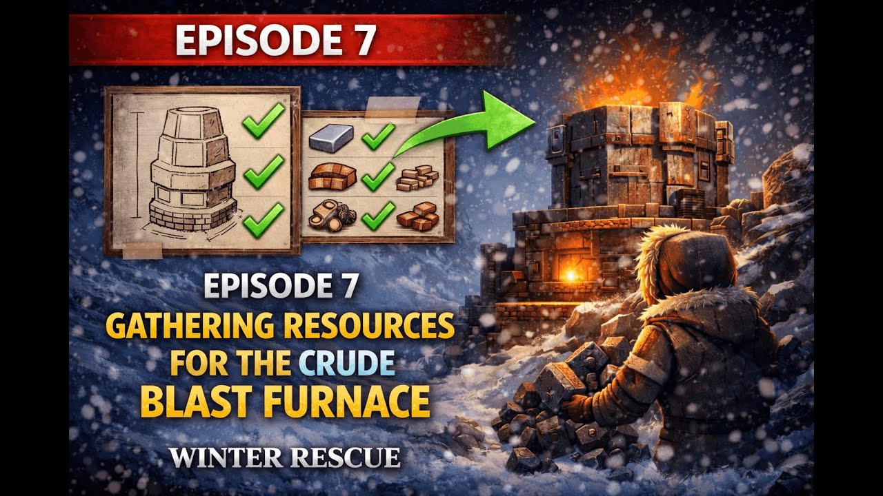Gathering What I Need to Build the Crude Blast Furnace | Winter Rescue Ep 7