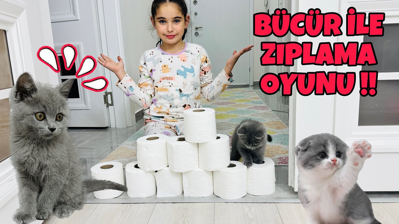 BÜCÜR İLE TUVALET KAĞIDINDAN ATLAMA OYUNU OYNADIK !! BAKIN BÜCÜR NELER YAPTI ??