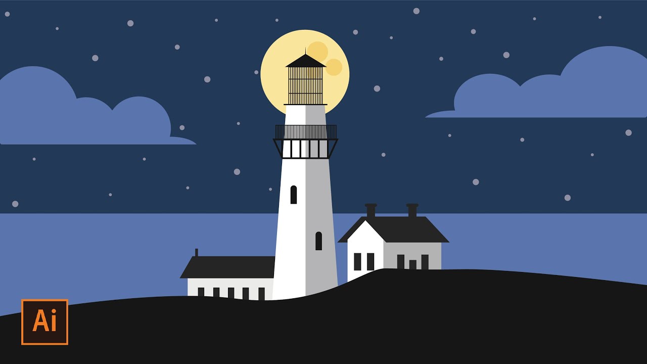 #23 Tutorial Illustrator | Membuat Mercusuar di Adobe Illustrator (Bahasa Indonesia)