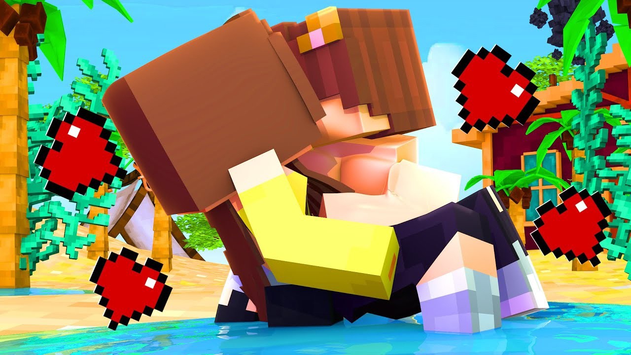 MINHA NAMORADA se AFOGOU NA PRAIA e SALVEI ELA com UM BEIJO no Minecraft